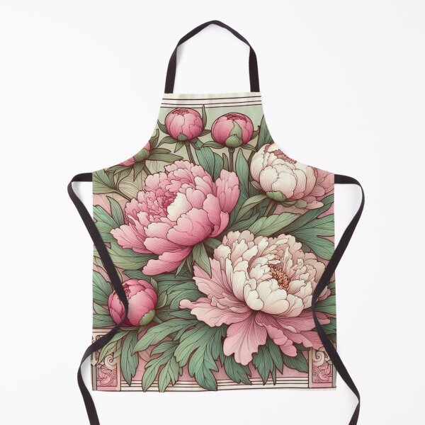 Item preview, Peonies in pink - Art Nouveau illustration of delicate peonies designed and sold by Art-Nouveau-Dsg.