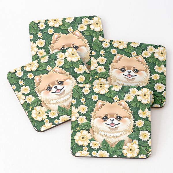 Item preview, Happy Pomeranian and flowers designed and sold by Nolan6.