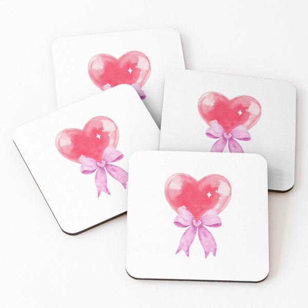 Item preview, Watercolor pink heart with a bow designed and sold by pinkyfish1010.
