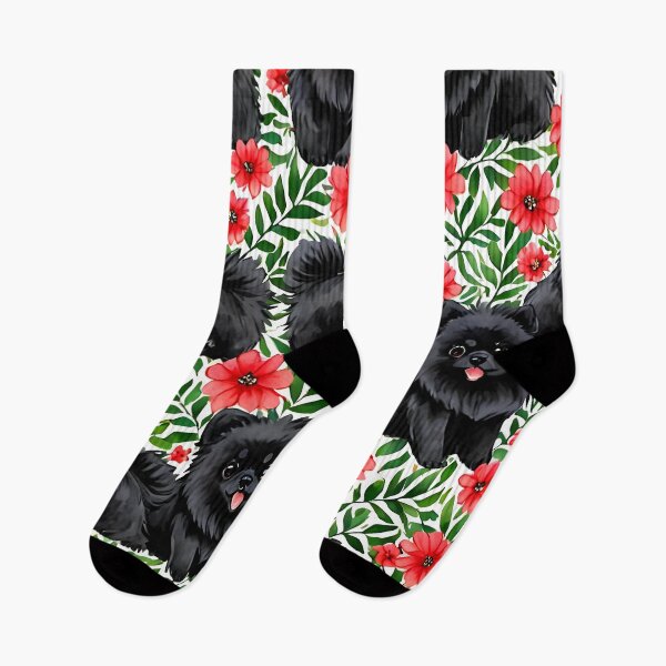 Item preview, Black Pomeranian dog and flowers designed and sold by Nolan6.