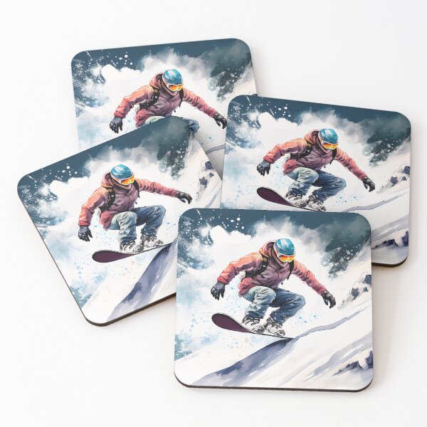 Item preview, A snowboarder in a jacket and helmet descends a snowy mountain designed and sold by homydesign.