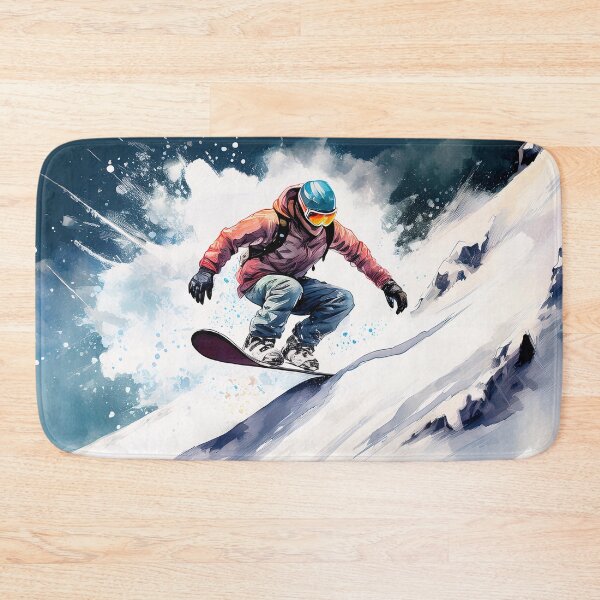 Item preview, A snowboarder in a jacket and helmet descends a snowy mountain designed and sold by homydesign.