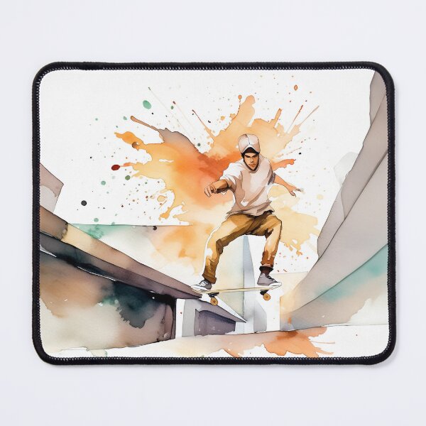Item preview, Dynamic illustration of a mid-air skateboard trick. Vibrant colors and urban style evoke energy and motion designed and sold by homydesign.