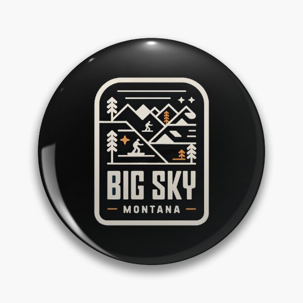 Artikelvorschau, Minimalistisches Reiseplakat Big Sky Montana – Vintage Retro Design für Ski- und Naturfans entworfen und verkauft von pod24.