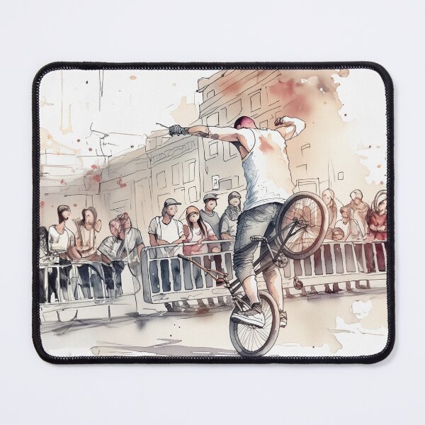 Item preview, BMX rider performs a trick before an audience, showcasing skill and agility. The crowd watches in anticipation designed and sold by homydesign.