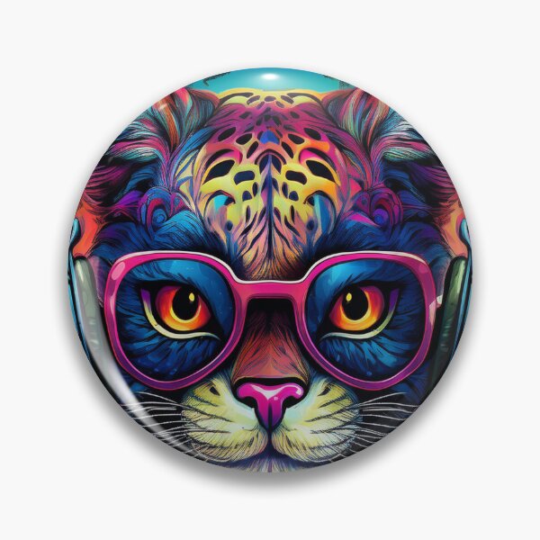 Item preview, Graffiti Ocelot in Headphones and Shades designed and sold by Boxing Kangaroo Retail Company.
