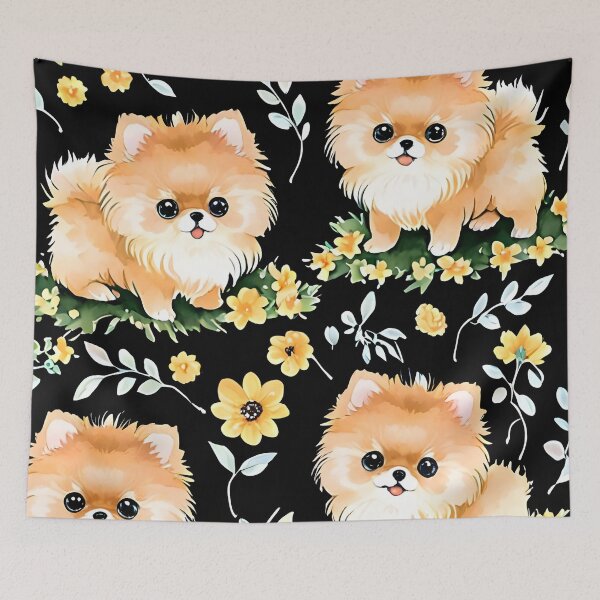 Item preview, Little Pomeranian dog and flowers designed and sold by Nolan6.