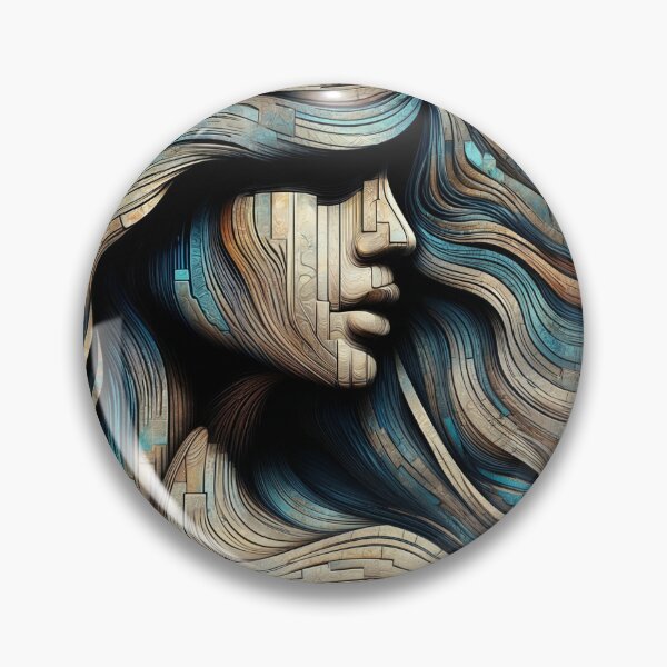 Item preview, Artistic Design of Human Face in Swirling Wood Like Patterns designed and sold by Creative88Art.