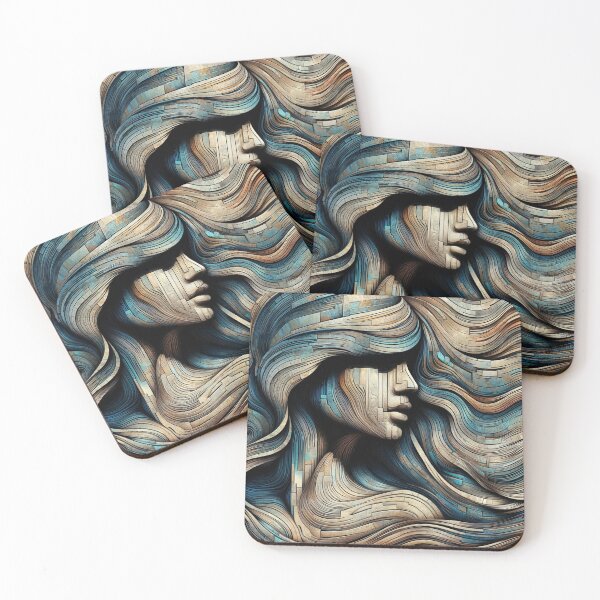 Item preview, Artistic Design of Human Face in Swirling Wood Like Patterns designed and sold by Creative88Art.