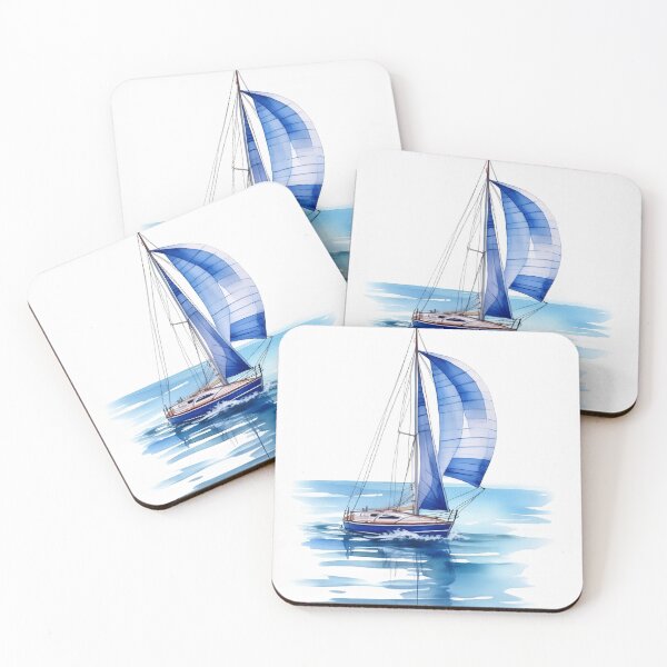Item preview, Watercolor Sailboat on a Calm Ocean designed and sold by homydesign.