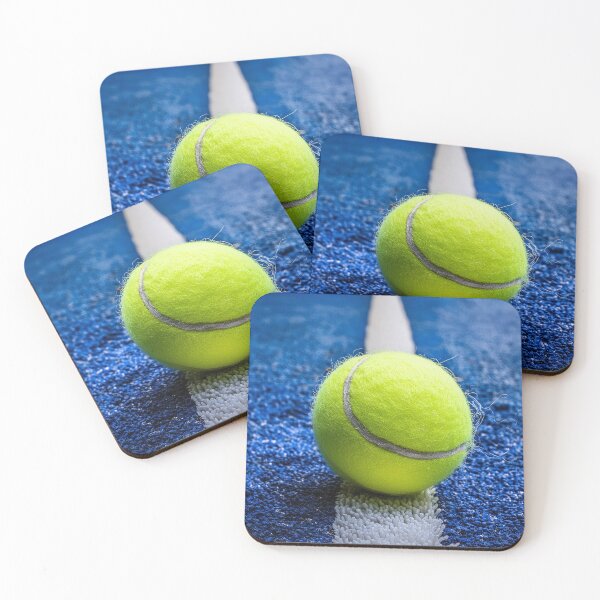 Item preview, Vibrant tennis ball on a blue court under bright light designed and sold by homydesign.