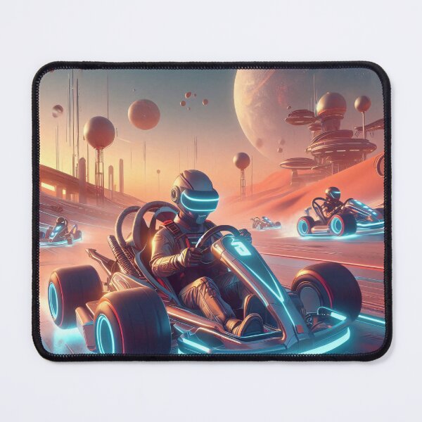 Item preview, A futuristic cityscape features racers on hover karts beneath a large moon designed and sold by homydesign.