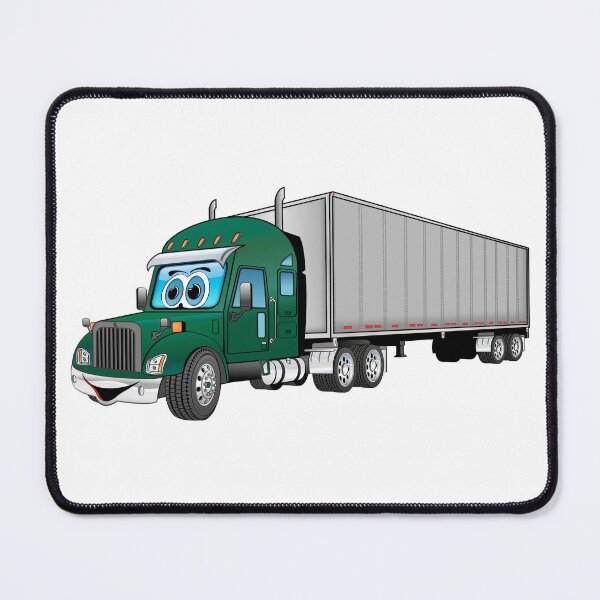 Item preview, Green semi truck with a silver box trailer designed and sold by Scott Hayes.
