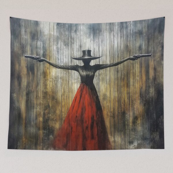 Item preview, Ghostly Gothic Gunslinger in black and crimson red. designed and sold by Shoot-The-Moon.