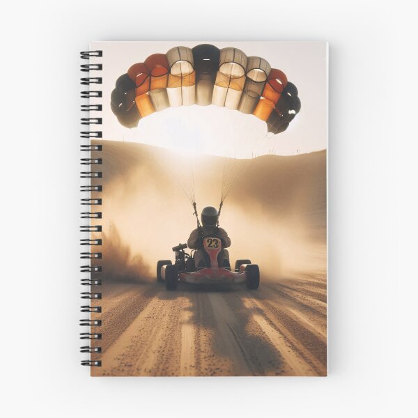 Item preview, Parachute-powered kart races across desert dunes at sunset designed and sold by homydesign.