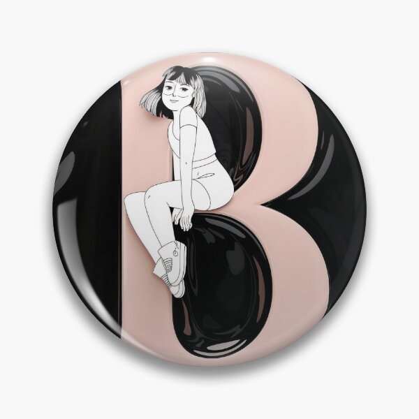 Item preview, Modern Illustration of Woman Inside Pastel Pink Letter B designed and sold by Creative88Art.