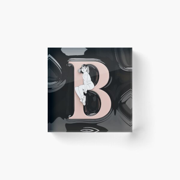 Item preview, Modern Illustration of Woman Inside Pastel Pink Letter B designed and sold by Creative88Art.