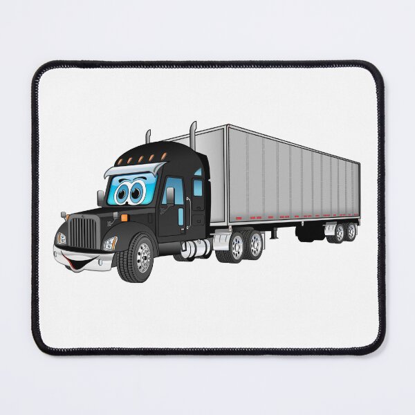 Item preview, Black semi truck with a silver box trailer designed and sold by Scott Hayes.