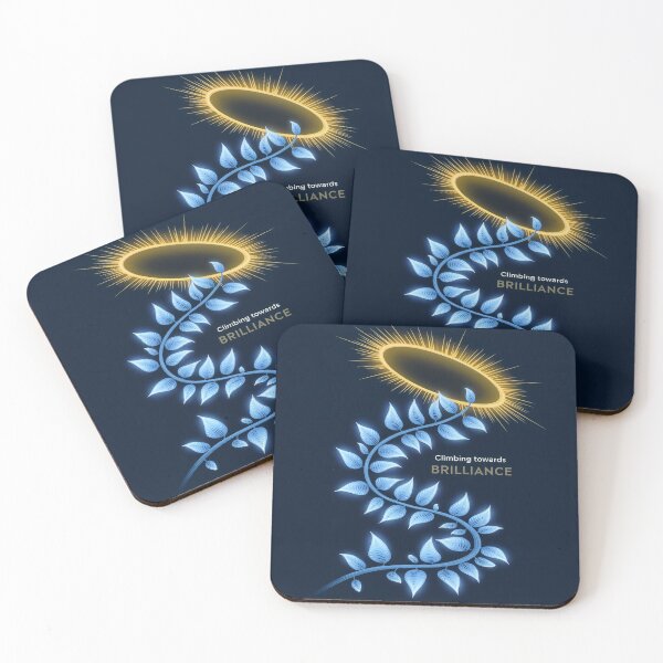 Item preview, Glowing Blue Vine with Golden Halo and Inspirational Text designed and sold by Creative88Art.