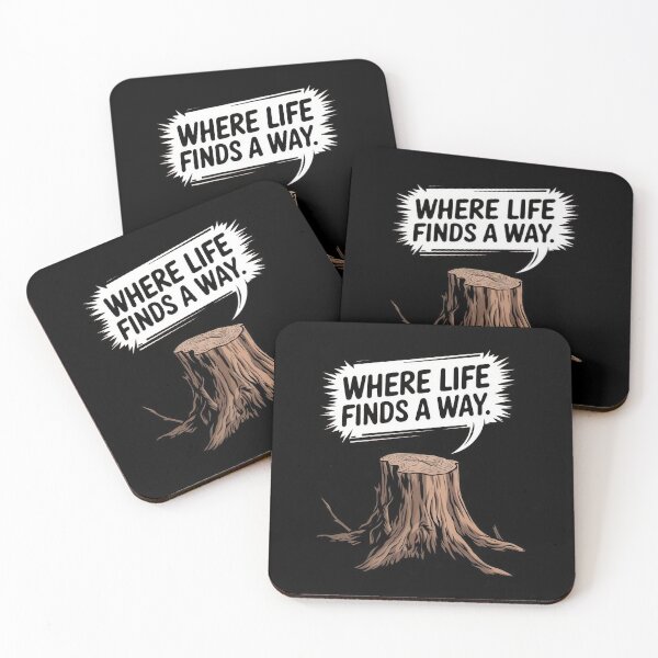 Item preview, Illustration of Tree Stump with Text on Black Background designed and sold by Creative88Art.