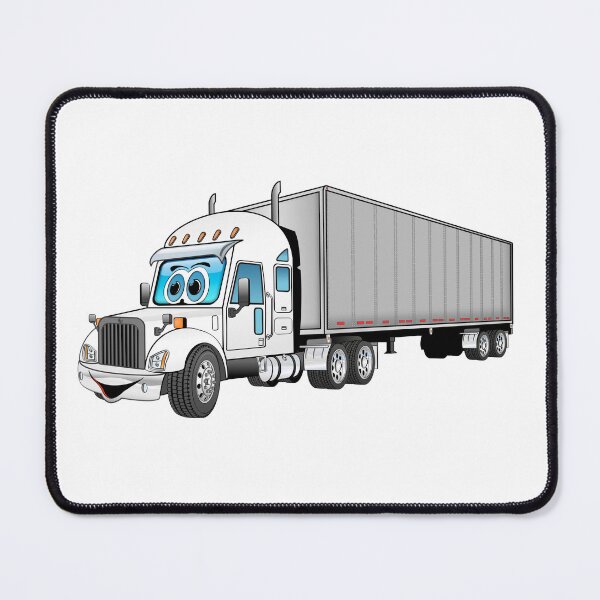 Item preview, White semi truck with a silver box trailer designed and sold by Scott Hayes.