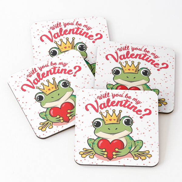 Item preview, Will You Be My Valentine Prince Frog Red Heart designed and sold by colorleafz.