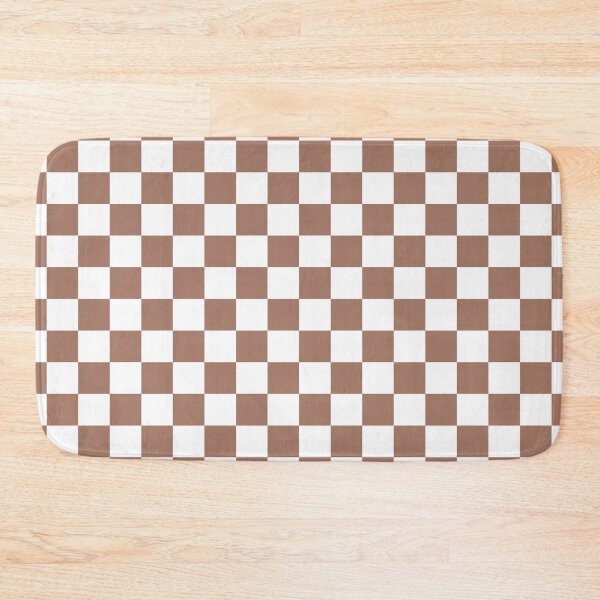 Item preview, Mocha Mousse Brown white Checkered squares geometric retro pattern  designed and sold by PLdesign.