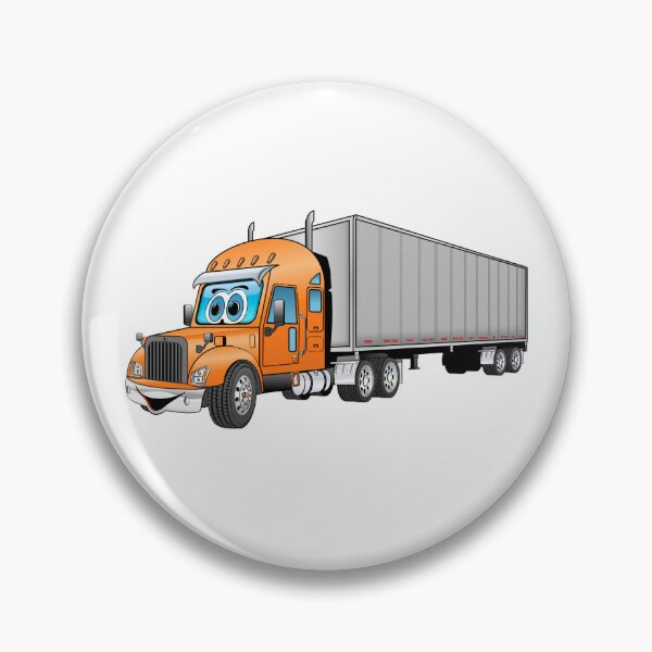 Item preview, Orange semi truck with a silver box trailer designed and sold by Scott Hayes.