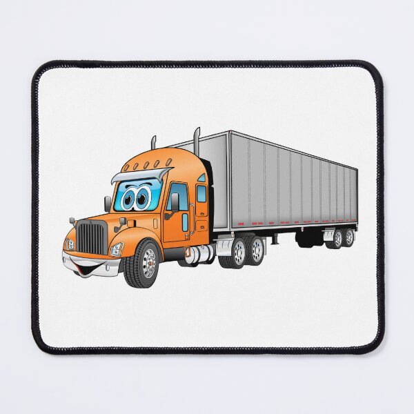 Item preview, Orange semi truck with a silver box trailer designed and sold by Scott Hayes.