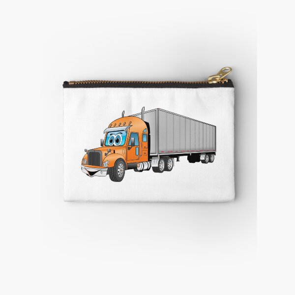 Item preview, Orange semi truck with a silver box trailer designed and sold by Scott Hayes.