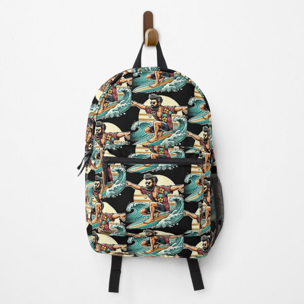 Item preview, Cartoon Hipster Surfing with Hawaiian Shirt designed and sold by Design Delinquent.