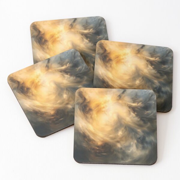 Item preview, A swirling convergence design of light and shadow, with golden hues radiating like a hidden cosmic flame.  designed and sold by HEMRO.