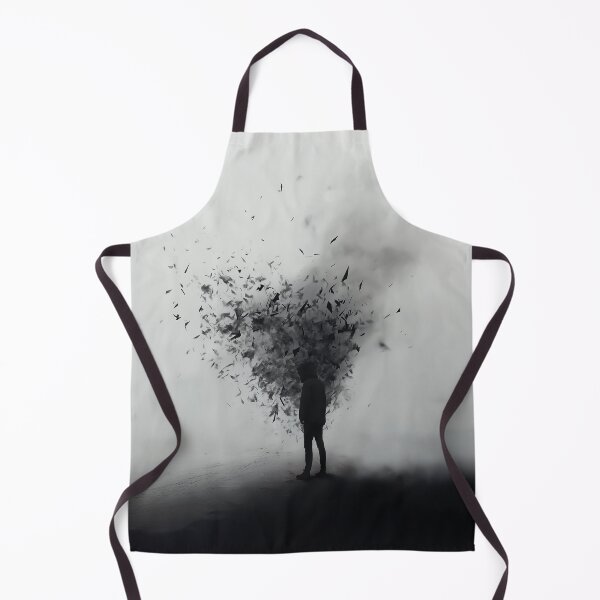 Item preview, A design of a lone figure in a stark, grayscale setting, with dark fragments swirling around. designed and sold by HEMRO.