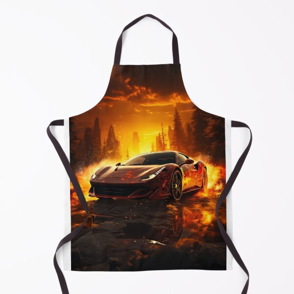 Item preview, Blazing Supercar In Fiery Sunset Landscape designed and sold by RevUpDesign.