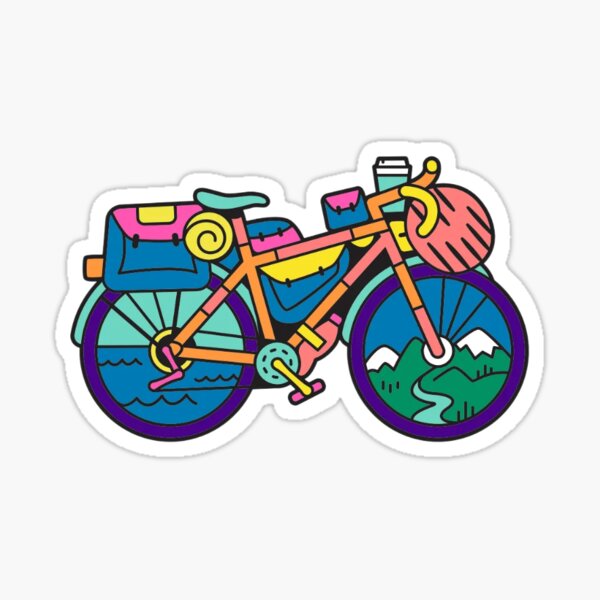 Item preview, Bikepacking Bike Cycling Sticker designed and sold by CyclingAroundCC.