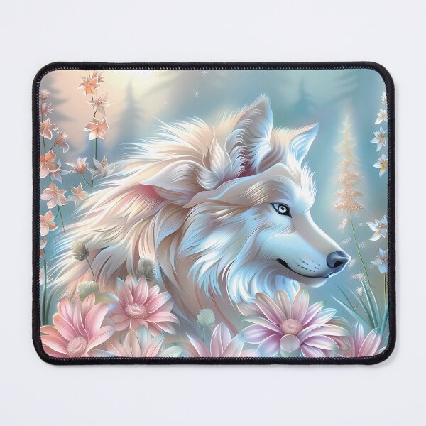 Item preview, Wolf among flowers.Pastel colors.Floral pattern. designed and sold by MagelliShop.