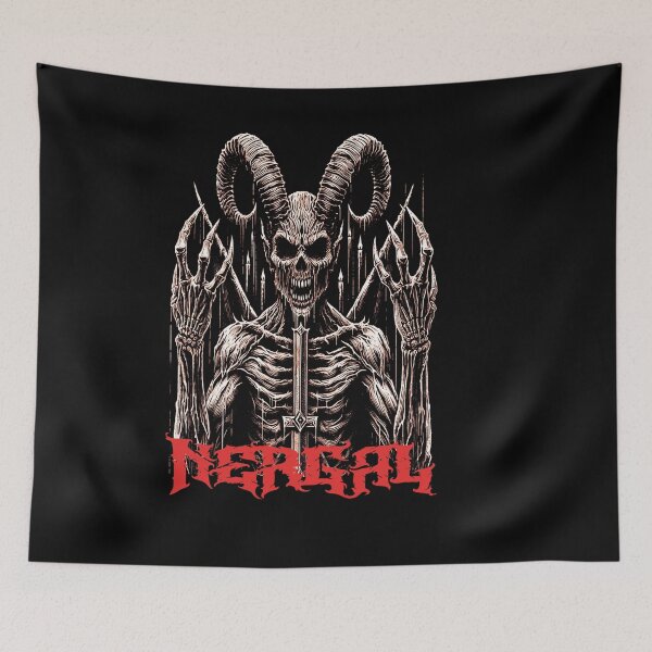 Item preview, Horror occult Satan devil inspired black death doom metal Anton LaVey classic T-Shirt designed and sold by blackdoggdesign.