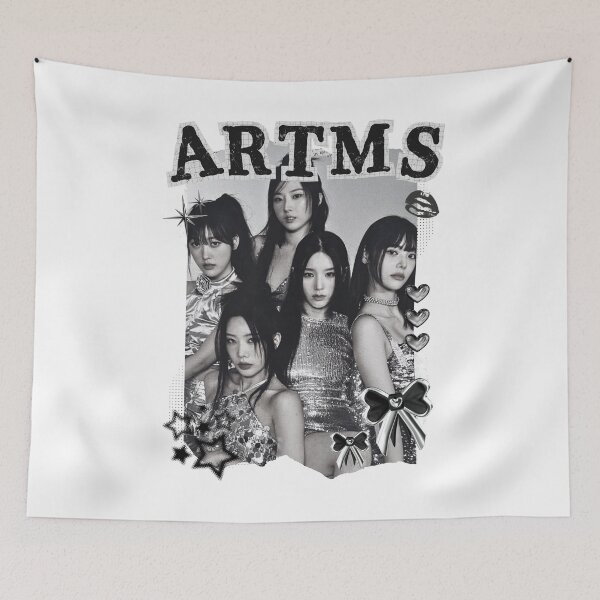 Item preview, ARTMS Kpop Girl Group Black and White Collage Design designed and sold by AJUNICE STUDIO.