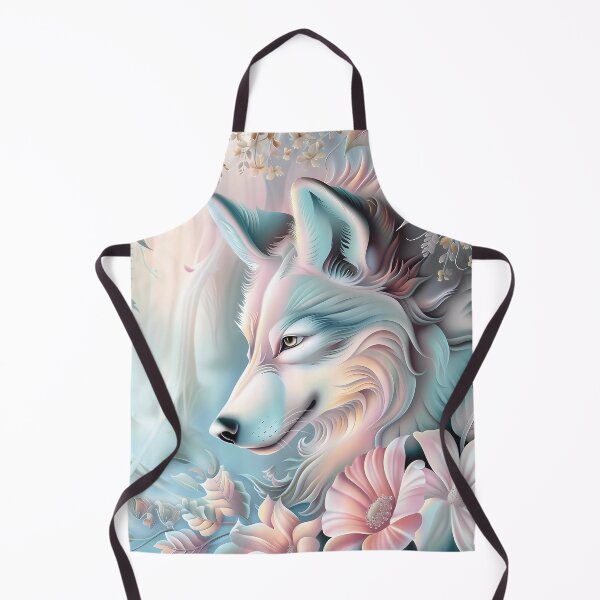 Item preview, Wolf among flowers.Pastel colors.Floral pattern. designed and sold by MagelliShop.