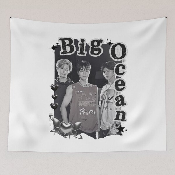 Item preview, Big Ocean Kpop Group Black and White Collage Design designed and sold by AJUNICE STUDIO.