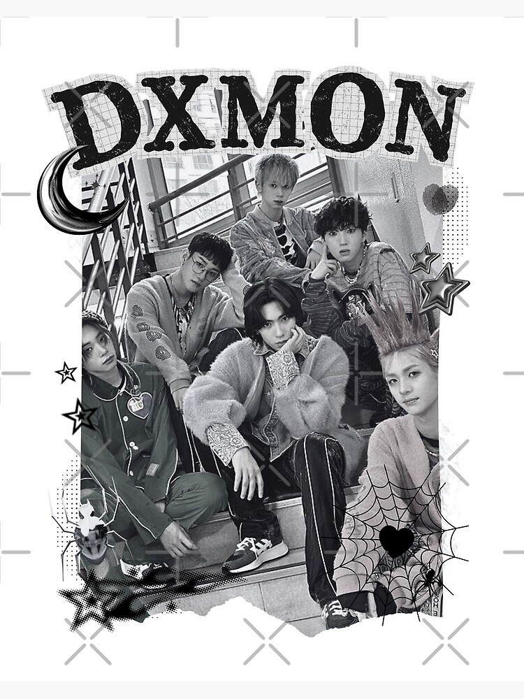 DXMON Kpop Group Black and White Collage Design