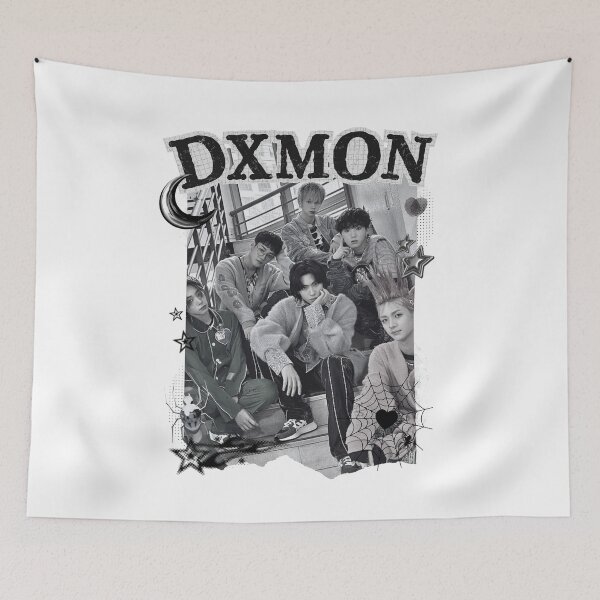 Item preview, DXMON Kpop Group Black and White Collage Design designed and sold by AJUNICE STUDIO.