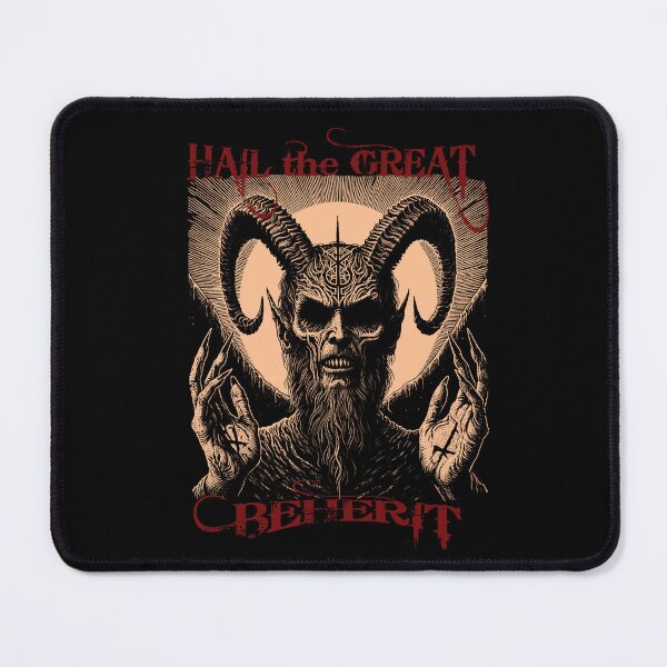 Item preview, Horror occult Satan devil inspired black death doom metal Anton LaVey classic T-Shirt designed and sold by blackdoggdesign.