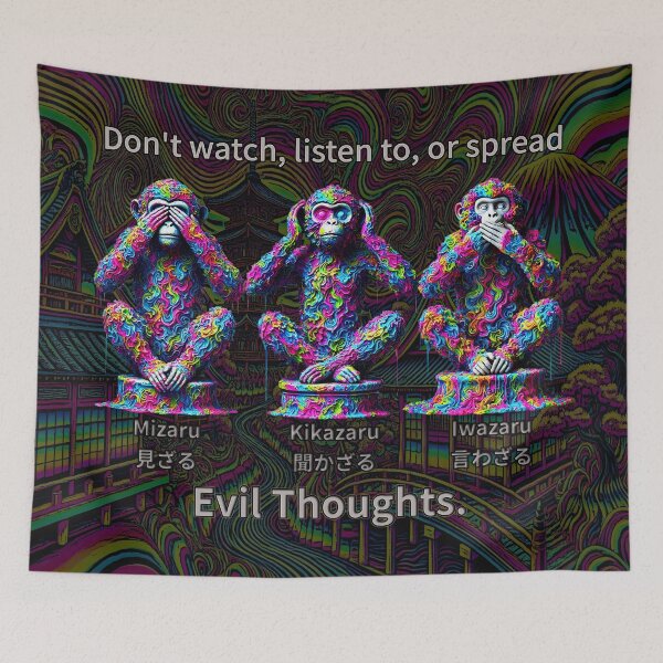 Item preview, Three Wise Monkeys – Psychedelic Wisdom Trio designed and sold by SHHCreations.