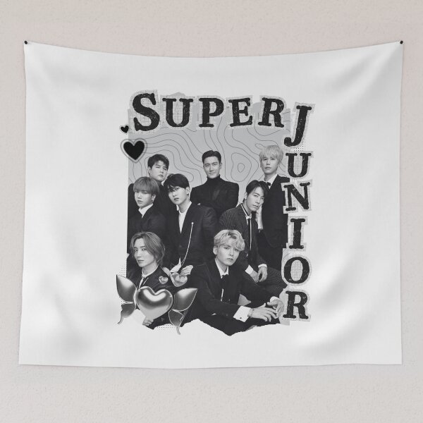 Item preview, Super Junior Kpop Group Black and White Collage Design designed and sold by AJUNICE STUDIO.