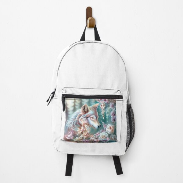 Item preview, Wolf among flowers.Pastel colors.Floral pattern. designed and sold by MagelliShop.