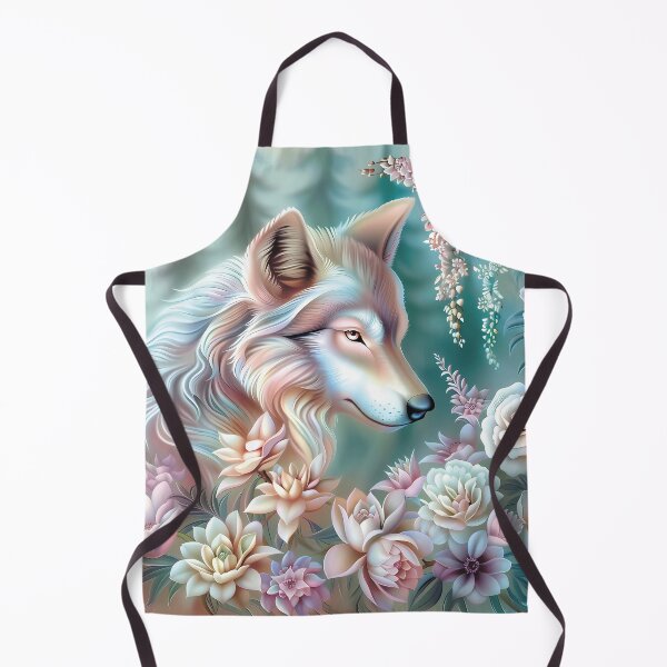 Item preview, Wolf among flowers.Pastel colors.Floral pattern. designed and sold by MagelliShop.
