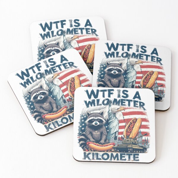 Item preview, WTF is a Kilometer? - American humor t-shirt, Statue of Liberty, Hot Dog, Tank, American Flag, Imperial System designed and sold by PrintFusion57.