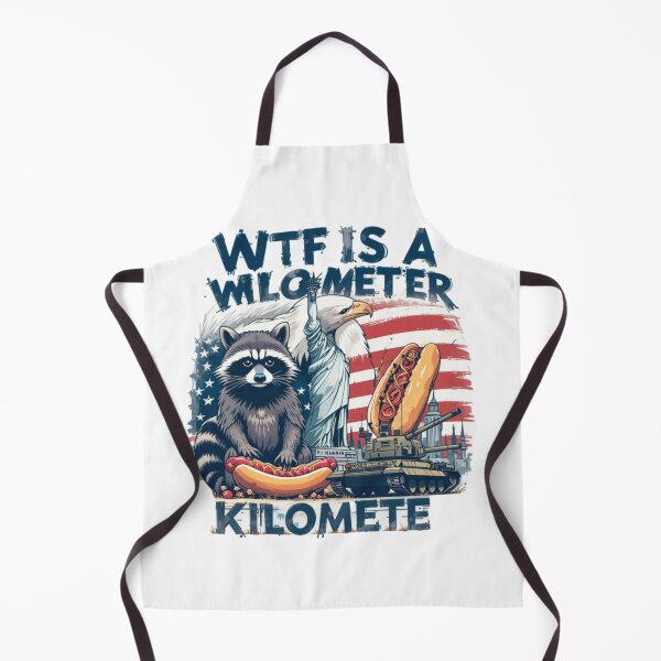Item preview, WTF is a Kilometer? - American humor t-shirt, Statue of Liberty, Hot Dog, Tank, American Flag, Imperial System designed and sold by PrintFusion57.