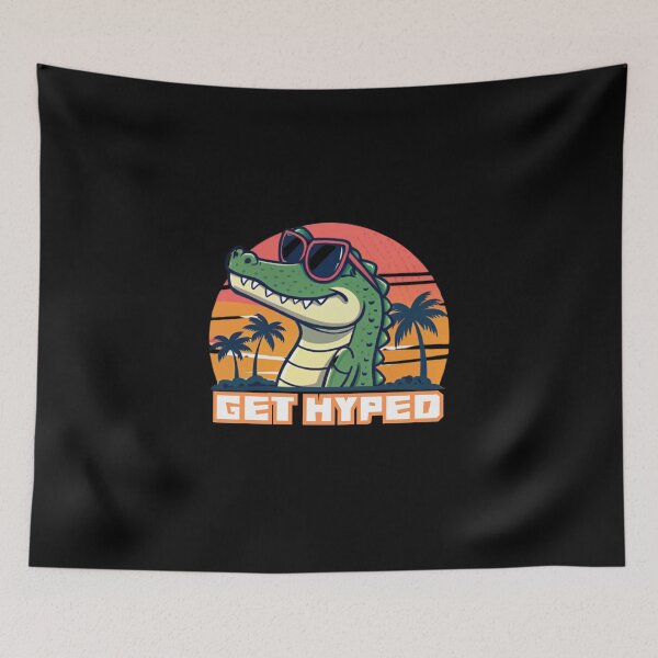 Artikelvorschau, Get Hyped Crocodile – Energiegeladenes und lustiges Design mit Krokodil-Motiv entworfen und verkauft von Colorful-Garden.